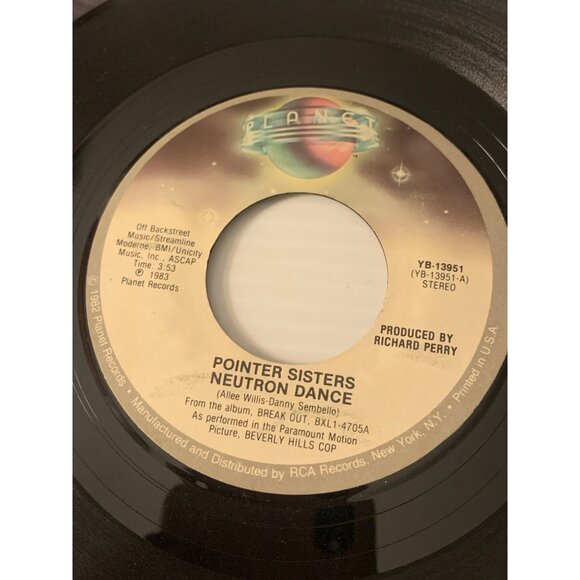 Pointer Sisters 7" Vinyl Record - Neutron Dance / Telegraph Your Love - 1983 Pla - Picture 2 of 6